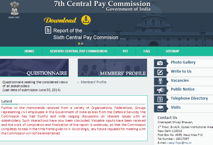 Finalization of the 7th pay commission report is underway, no further meetings in future