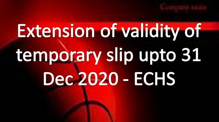 Extension of validity of temporary slip upto 31 Dec 2020