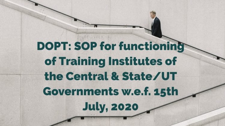 DOPT_ SOP for functioning of Training Institutes of the Central & State_UT Governments w.e.f. 15th July, 2020