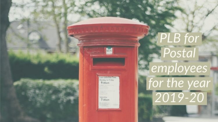 PLB for Postal employees for the year 2019-20