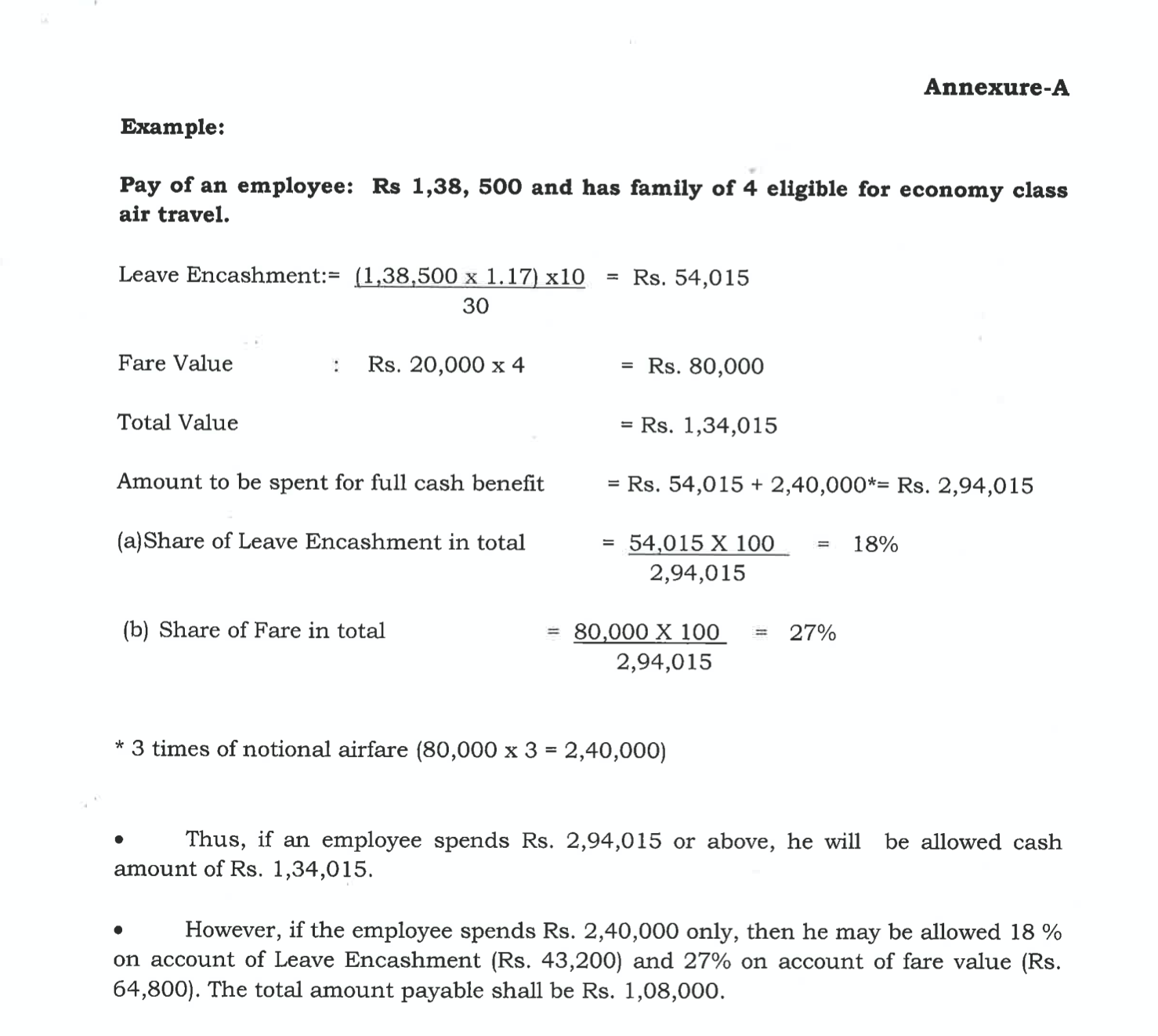 ltc leave encashment calculator