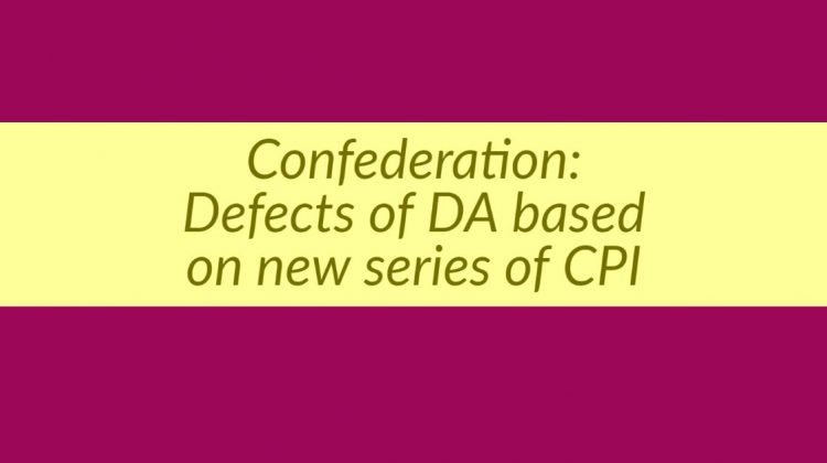 Confederation-Defects of DA based on new series of CPI