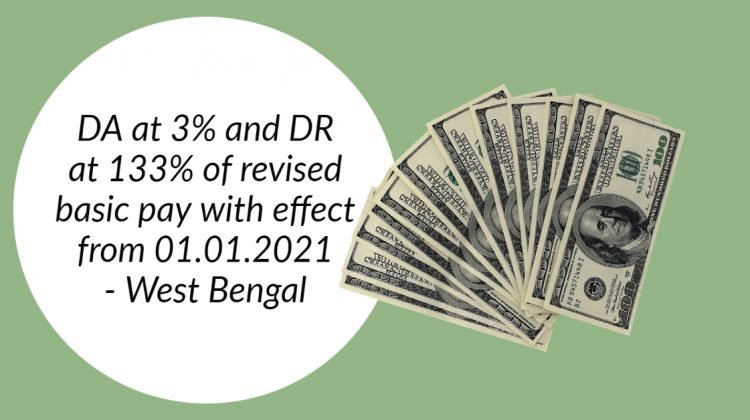 DA at 3% and DR at 133% of revised basic pay with effect from 01.01.2021